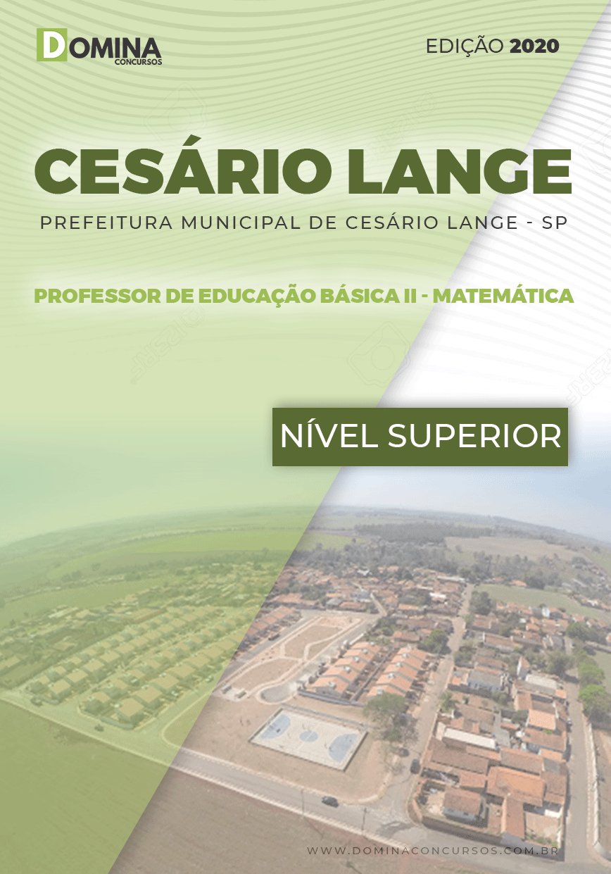 Apostila Pref Cesário Lange SP 2020 Professor Matemática