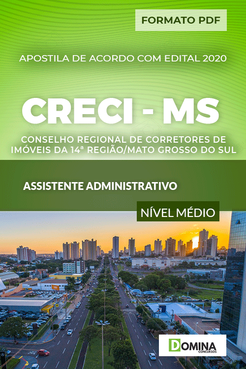 Apostila Concurso CRECI MS 2021 Assistente Administrativo