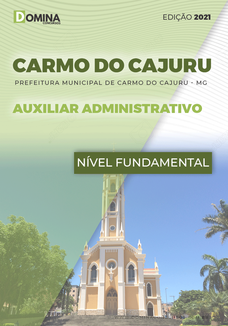 Apostila Pref Carmo Cajuru MG 2021 Auxiliar Administrativo