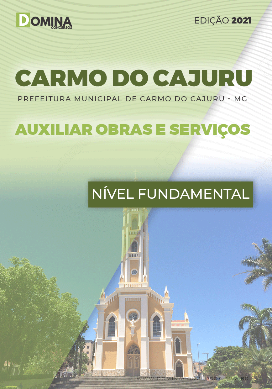 Apostila Pref Carmo Cajuru MG 2021 Auxiliar Obras e Serviços