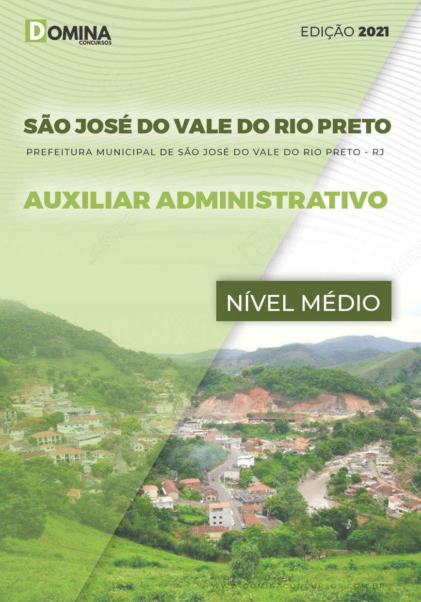 Apostila Pref São José Vale Rio Preto RJ 2021 Auxiliar Administrativo