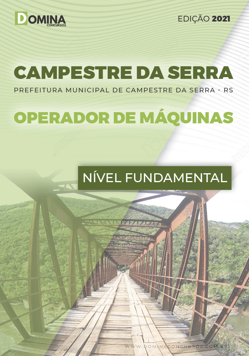 Apostila Pref Campestre Serra RS 2021 Operador de Máquinas