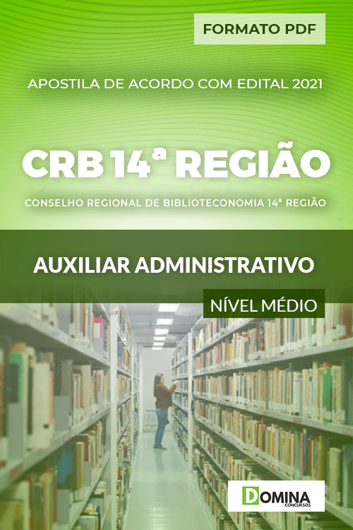 Apostila Concurso CRB 14ª Região 2021 Auxiliar Administrativo