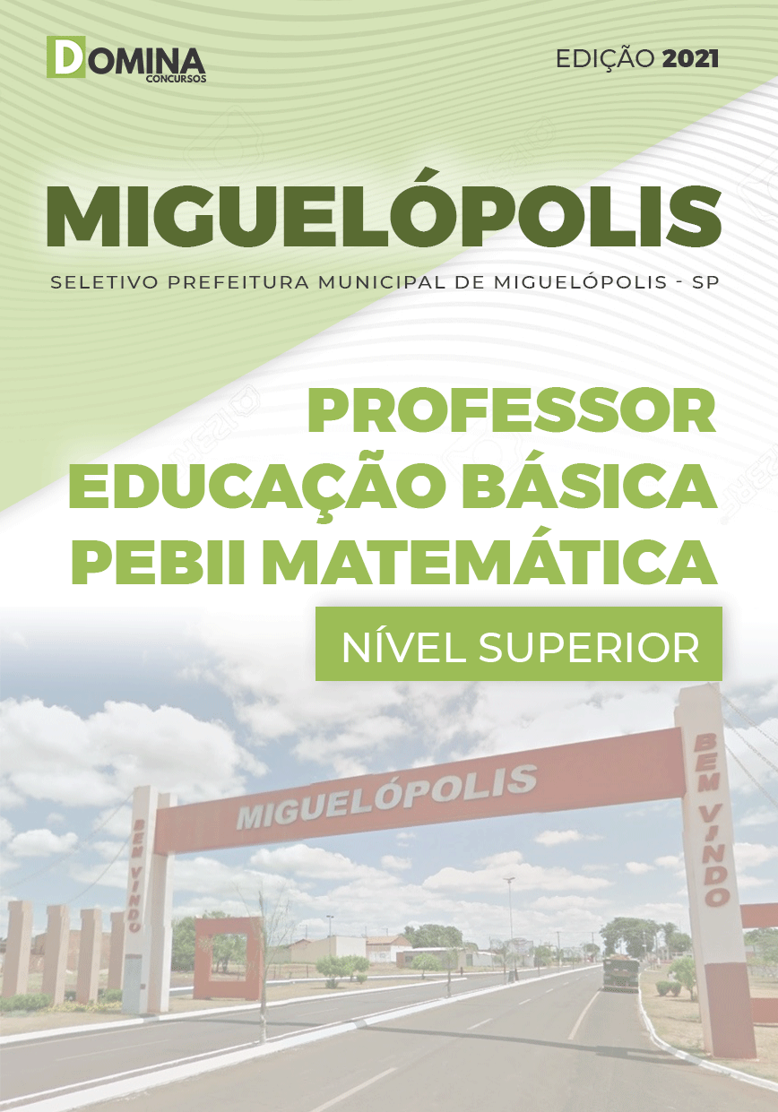 Apostila Seletivo Pref Miguelópolis SP 2021 Professor Matemática