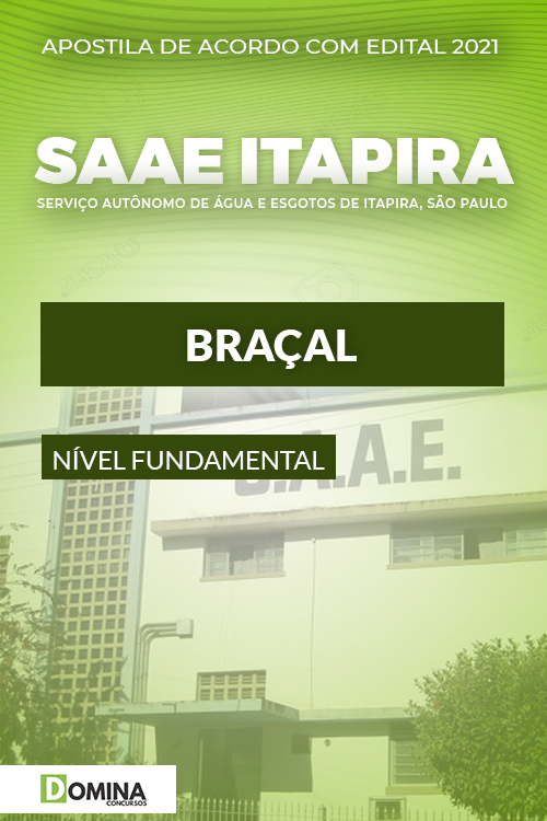 Apostila Concurso Público SAAE de Itapira SP 2021 Braçal