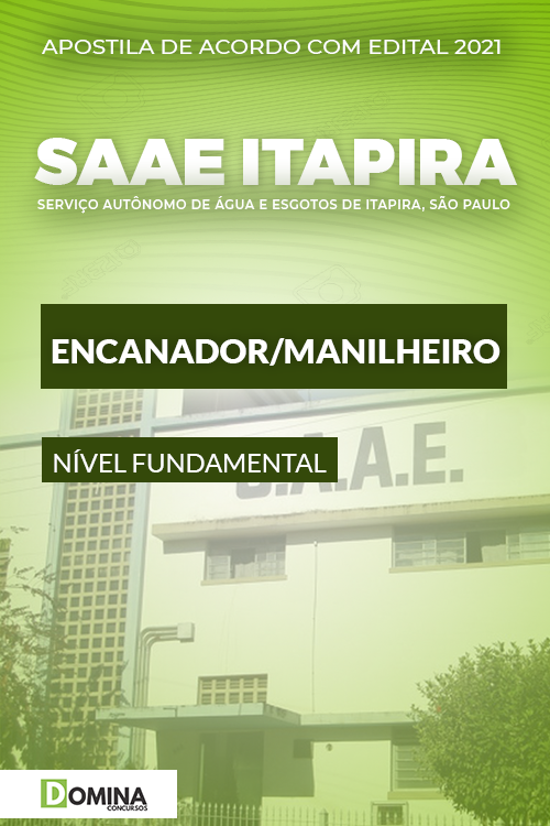 Apostila Concurso SAAE de Itapira SP 2021 Encanador Manilheiro