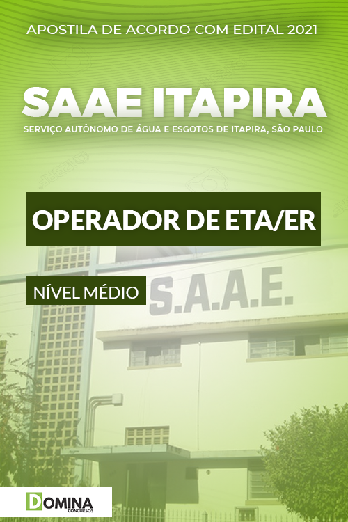 Apostila Concurso SAAE de Itapira SP 2021 Operador de ETA ER