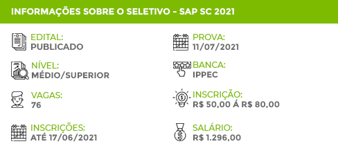 Infotmações Seletivo SAP SC 2021