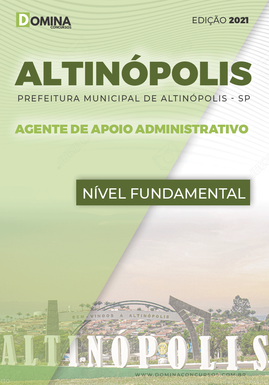 Apostila Pref Altinópolis SP 2021 Agente de Apoio Administrativo