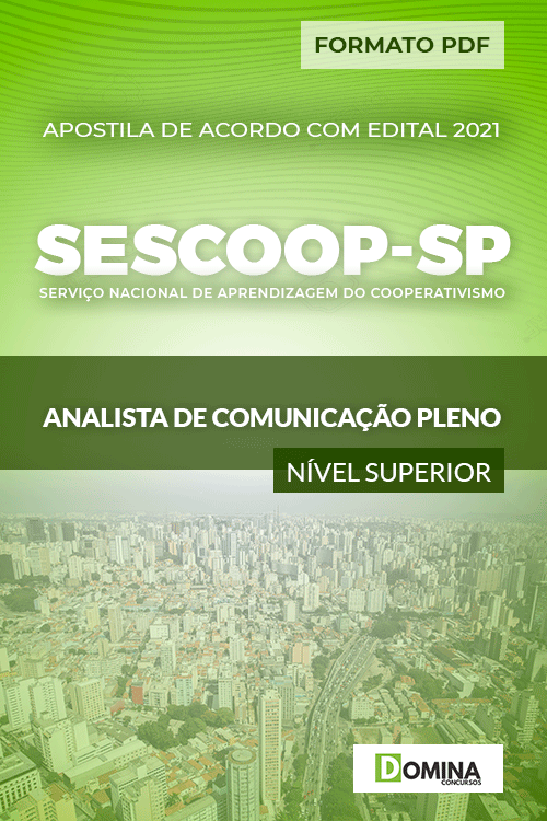 Apostila SESCOOP SP 2021 Analista de Comunicação Pleno
