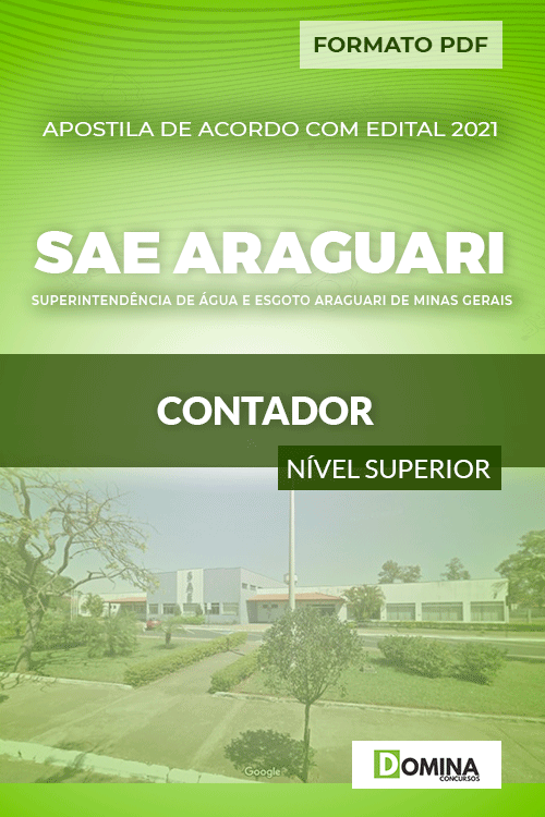 Apostila Processo Seletivo SAE Araguari MG 2021 Contador