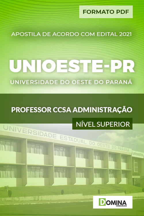 Apostila Unioeste PR 2021 Professor CCSA Administração
