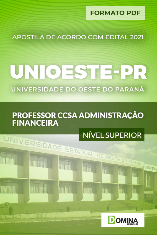 Apostila Unioeste PR 2021 Professor CCSA Administração Financeira