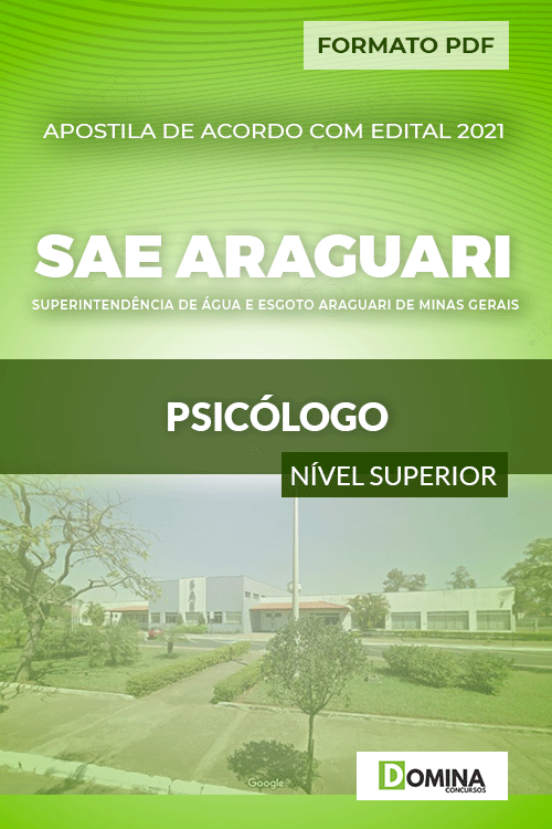 Apostila Processo Seletivo SAE Araguari MG 2021 Psicólogo