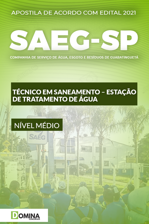 Apostila Concurso SAEG SP 2021 Técnico em Saneamento ETA