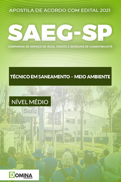 Apostila SAEG SP 2021 Técnico em Saneamento Meio Ambiente