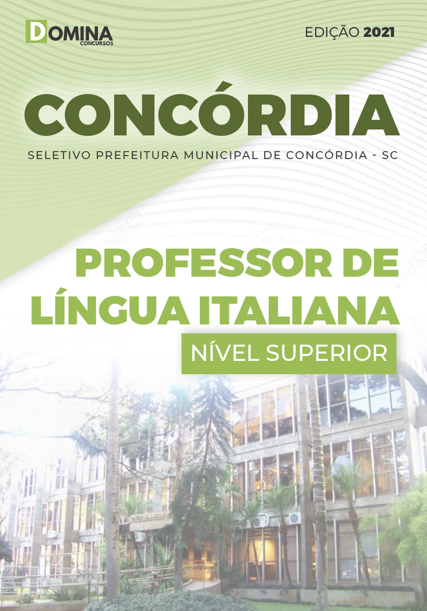 Apostila Pref Concórdia SC 2021 Professor de Língua Italiana