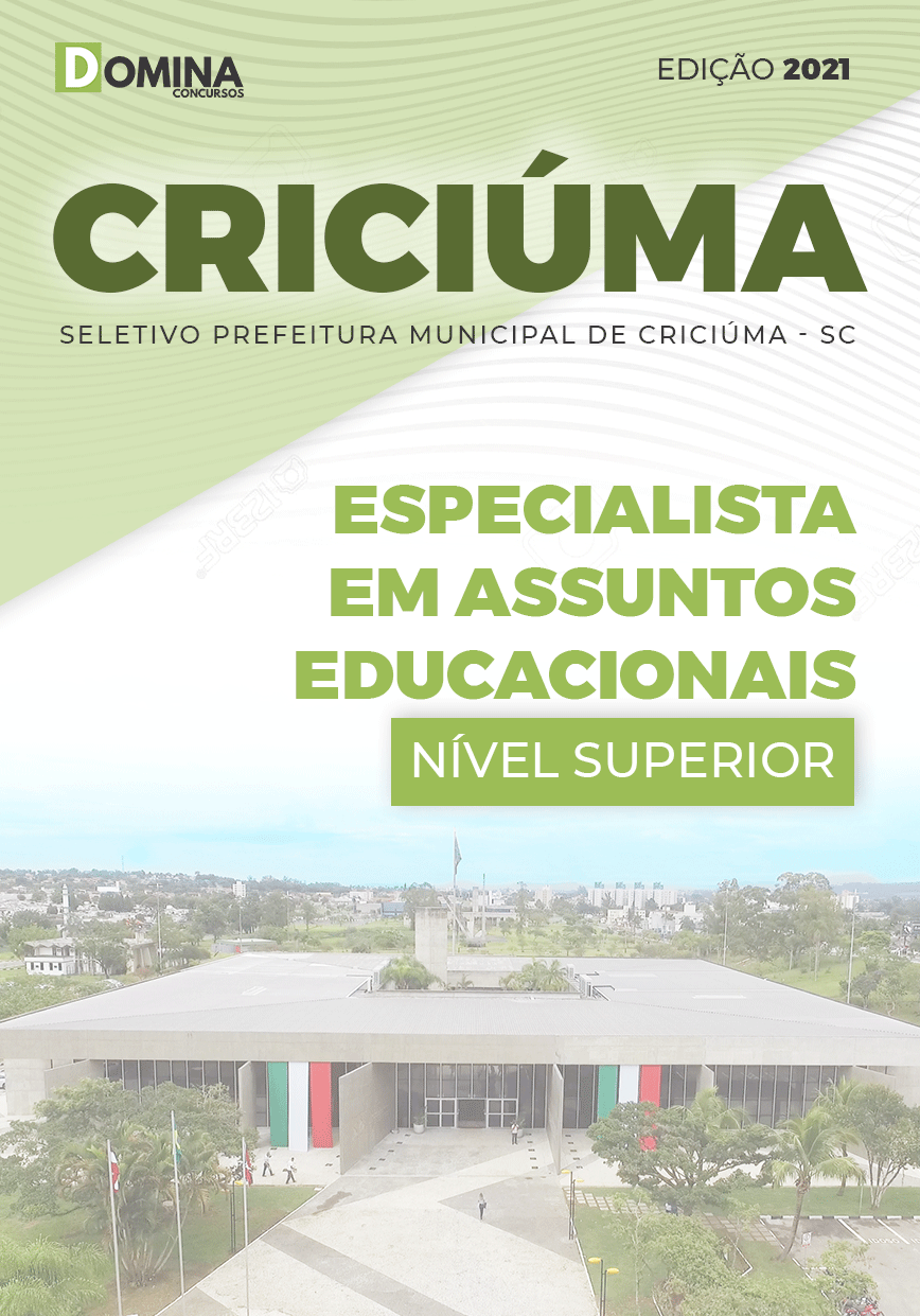 Apostila Pref Criciúma SC 2021 Professor Assuntos Educacionais