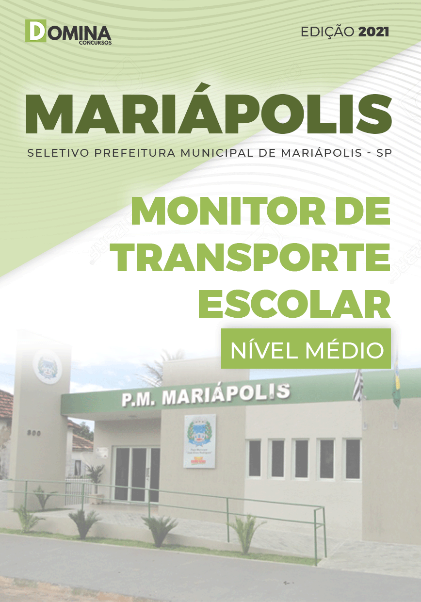 Apostila Pref Mariápolis SP 2021 Monitor de Transporte Escolar