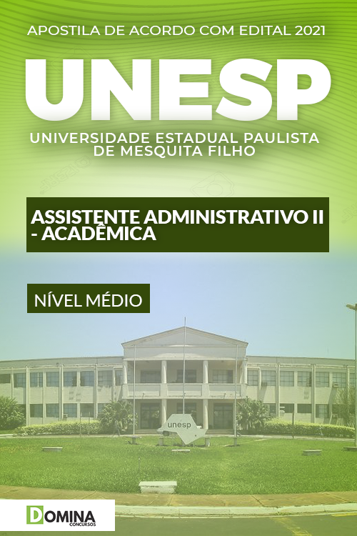 Apostila UNESP UNAS 2022 Assistente Administrativo II Acadêmica