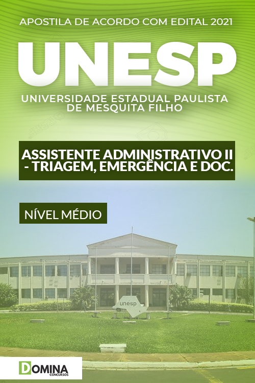 Apostila UNESP USJC 2022 Assistente Administrativo Emergência