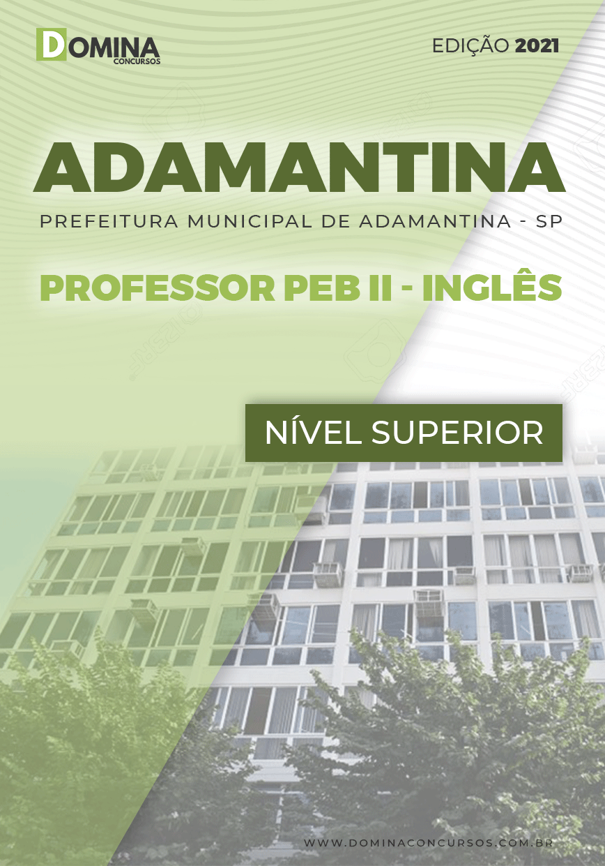 Apostila Pref Adamantina SP 2021 Professor PEB II Inglês