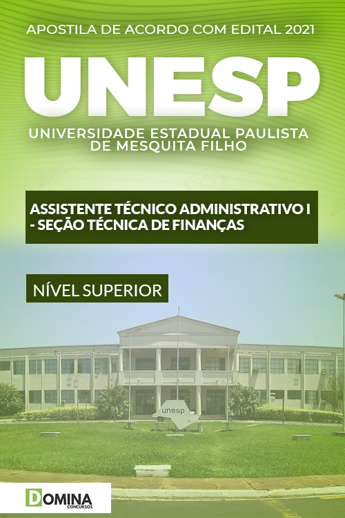 Apostila UNESP UNMA 2022 Técnico Administrativo I Finanças