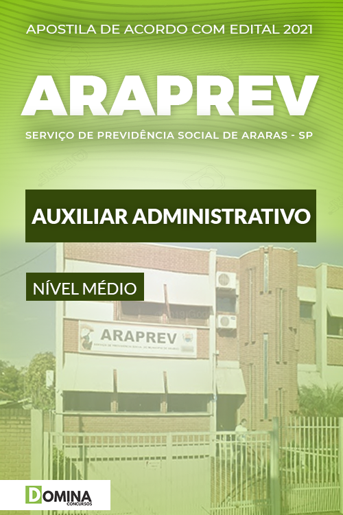 Apostila Concurso ARAPREV SP 2021 Auxiliar Administrativo