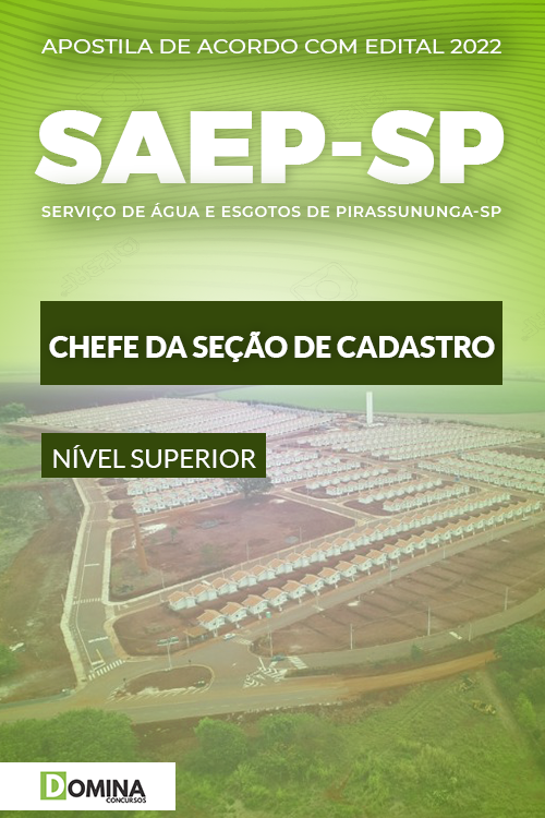 Apostila SAEP Pirassununga SP 2021 Chefe Sessão Cadastro