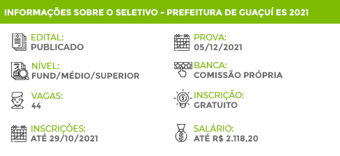 Informações Seletivo Prefeitura Guaçuí ES 2021