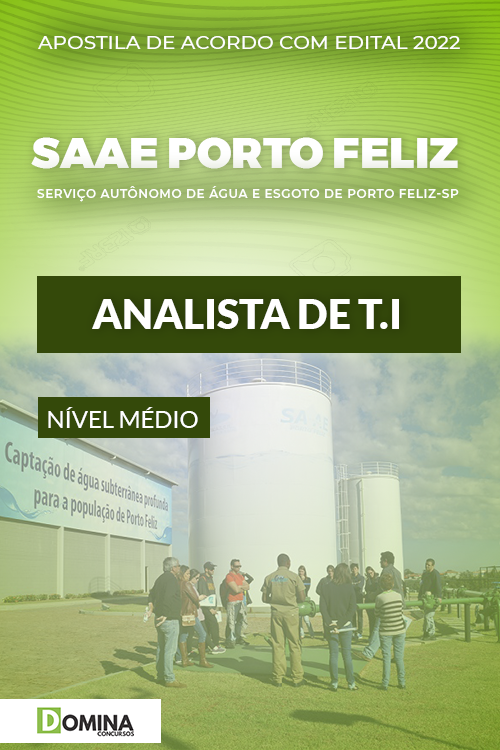 Apostila Concurso SAAE Porto Feliz SP 2022 Analista de TI