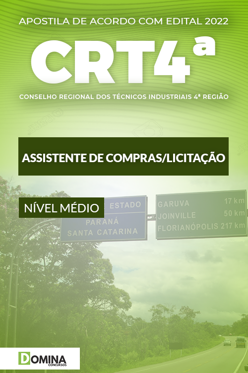 Apostila CRT 4ª Região 2022 Assistente de Compras Licitação