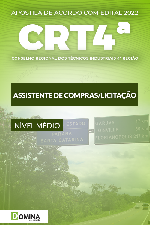 Apostila CRT 4 PR SC 2022 Assistente Compras Licitação
