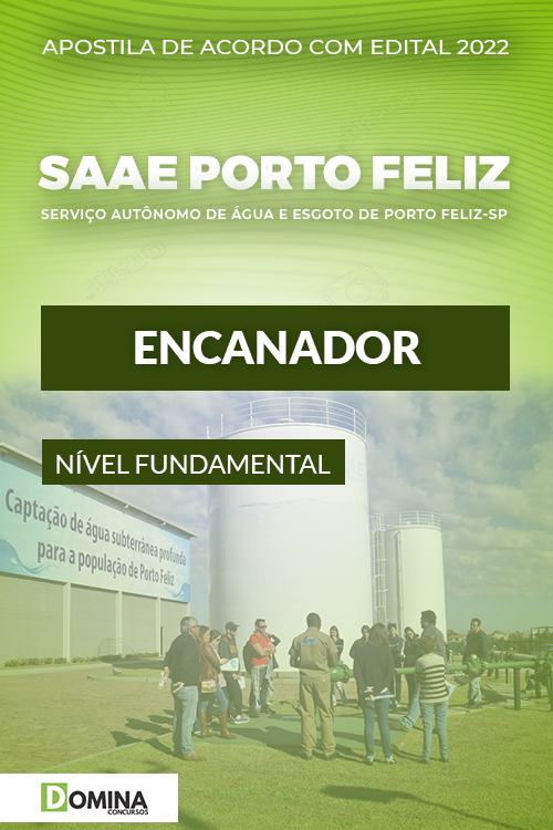Apostila Concurso SAAE Porto Feliz SP 2022 Encanador
