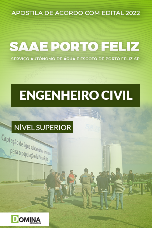 Apostila Concurso SAAE Porto Feliz SP 2022 Engenheiro Civil