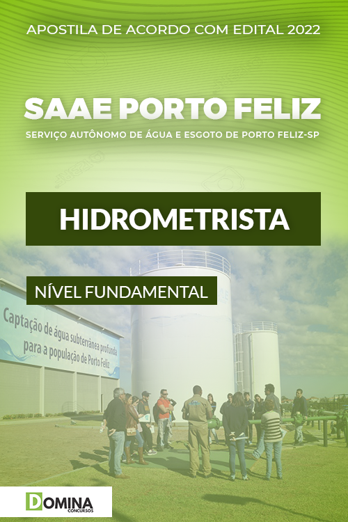 Apostila Concurso SAAE Porto Feliz SP 2022 Hidrometrista