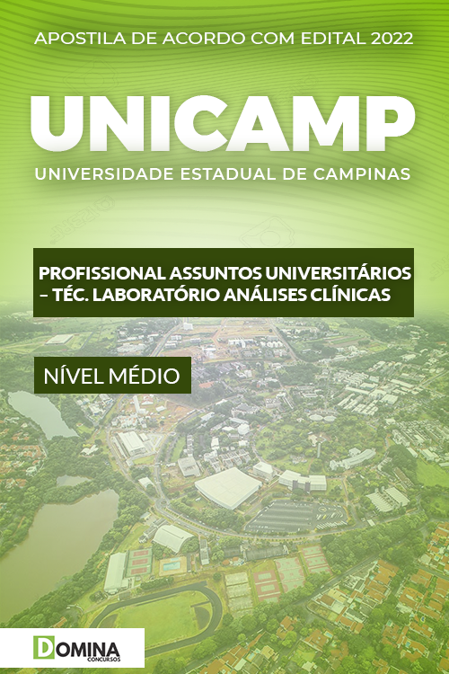 Apostila Concurso UNICAMP SP 2022 Técnico Análises Clínicas