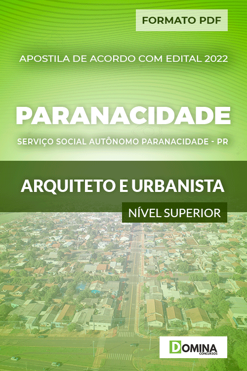 Apostila Seletivo Paranacidade PR 2022 Arquiteto e Urbanista