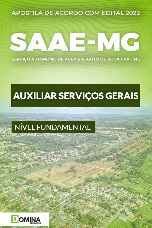 Apostila SAAE Bocaíuva MG 2022 Auxiliar Serviços Gerais