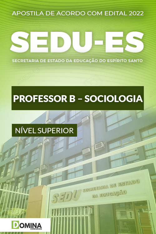 Apostila Concurso SEDU ES 2022 Professor B Sociologia
