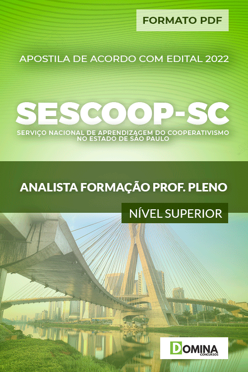 Apostila Sescoop SP 2022 Analista Formação Profissional Pleno