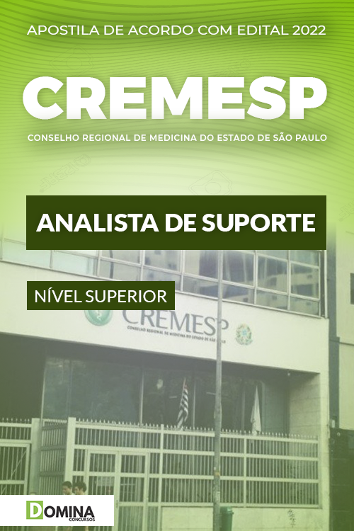 Apostila Digital Concurso CREMESP 2022 Analista Suporte