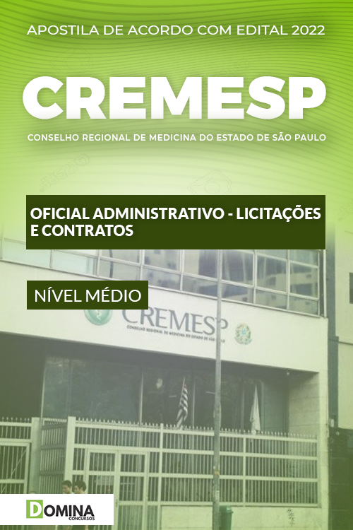 Apostila CREMESP 2022 Oficial Administrativo Licitações