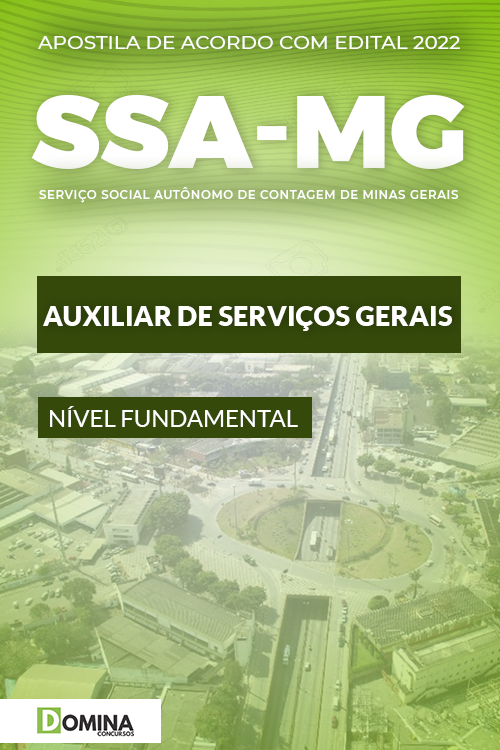 Apostila SSA Contagem MG 2022 Auxiliar Serviços Gerais