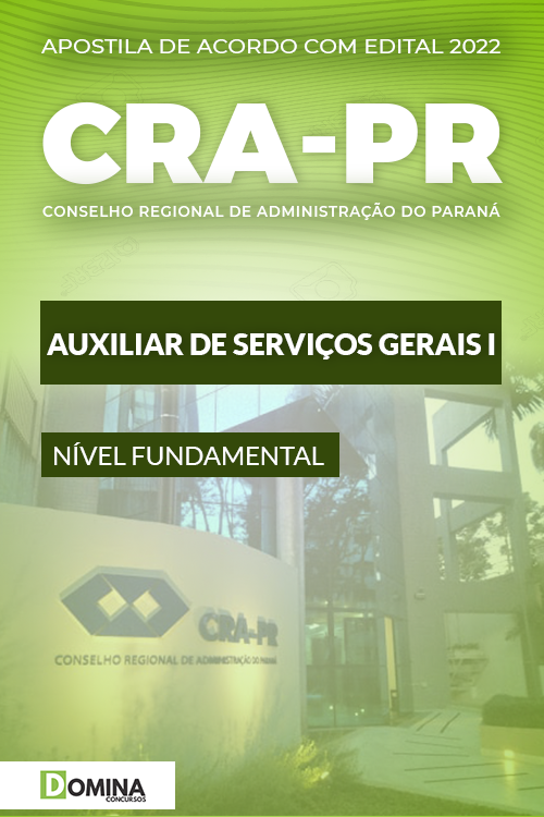 Apostila Digital CRA PR 2022 Auxiliar Serviços Gerais I