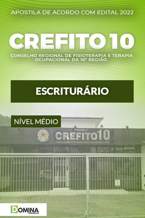 Apostila Concurso CREFITO 10 SC 2022 Escriturário