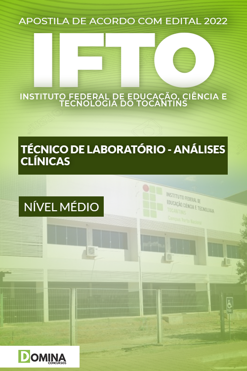 Apostila IFTO 2022 Técnico Laboratório Análises Clínicas
