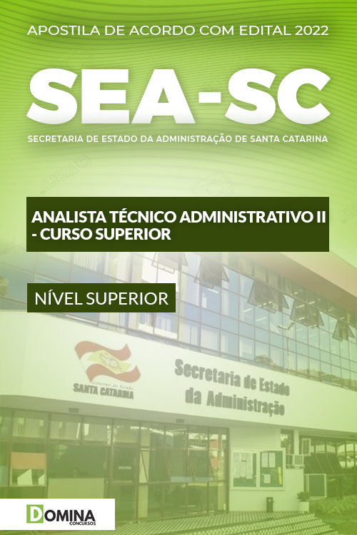 Apostila SEA SC 2022 Analista Téc. Admin. II Curso Superior