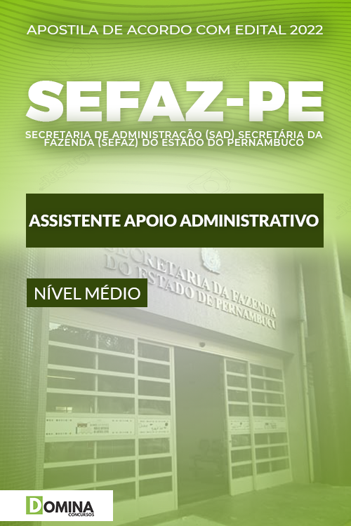 Apostila SEFAZ PE 2022 Assistente Apoio Administrativo