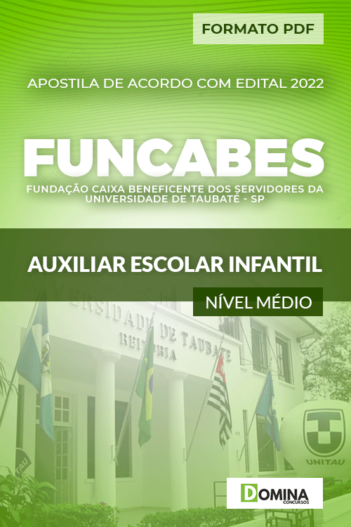 Apostila Digital Funcabes SP 2022 Auxiliar Escolar Infantil